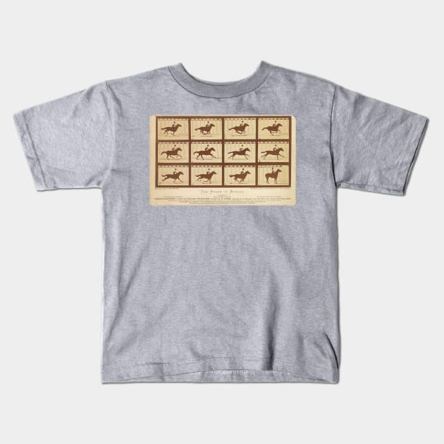 Eadweard Muybridge's The Horse in Motion Kids T-Shirt by MovieFunTime